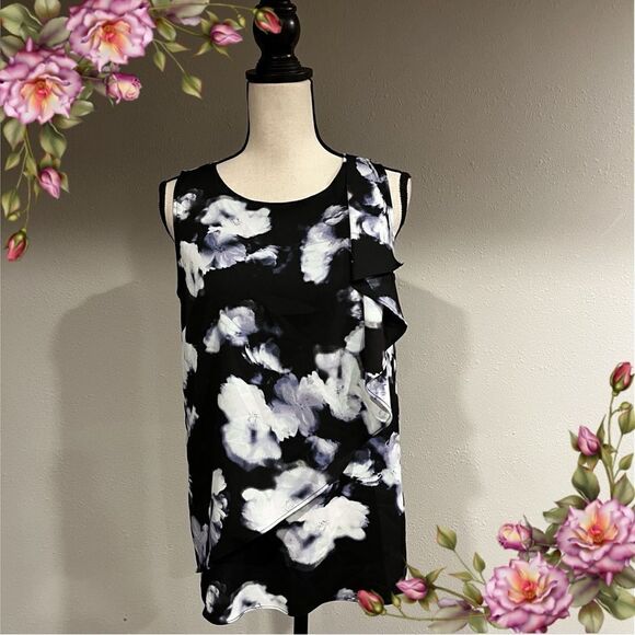 Sleeveless floral blouse - Picture 1 of 13